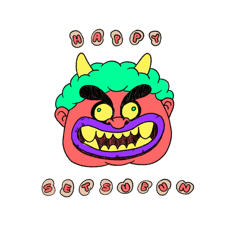 Setsubun is a Japanese festival celebrating the arrival of springtime. People throw beans to drive away evil spirits.