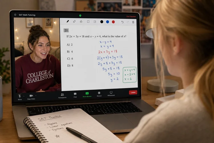Sabrina working with her Tutors & Friends tutor, Marissa