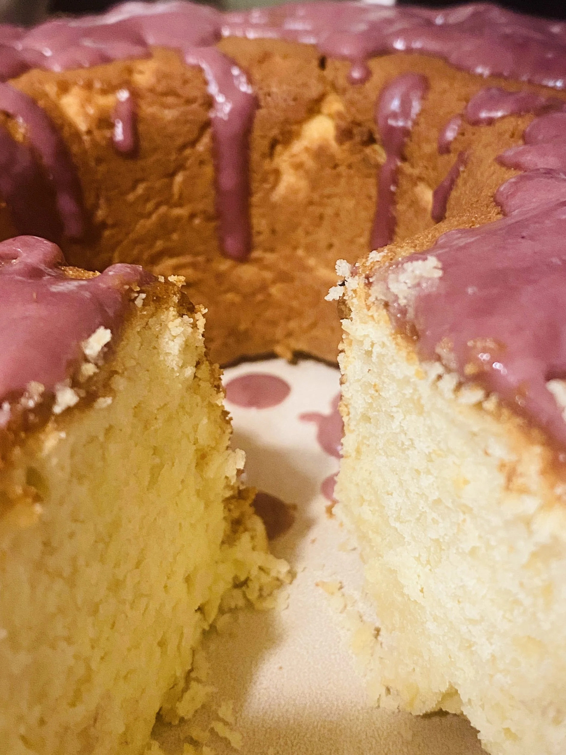 Lemon Cream Cheese Pound Cake with Blackberry Glaze