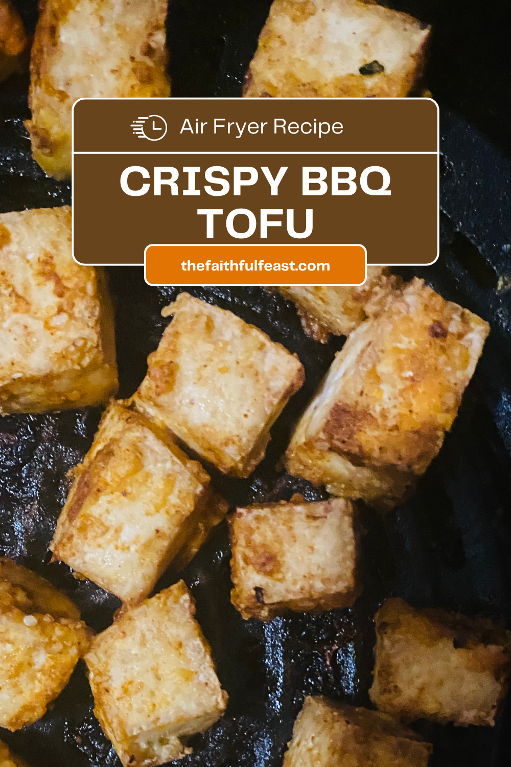 A recipe for crispy air fryer BBQ tofu.