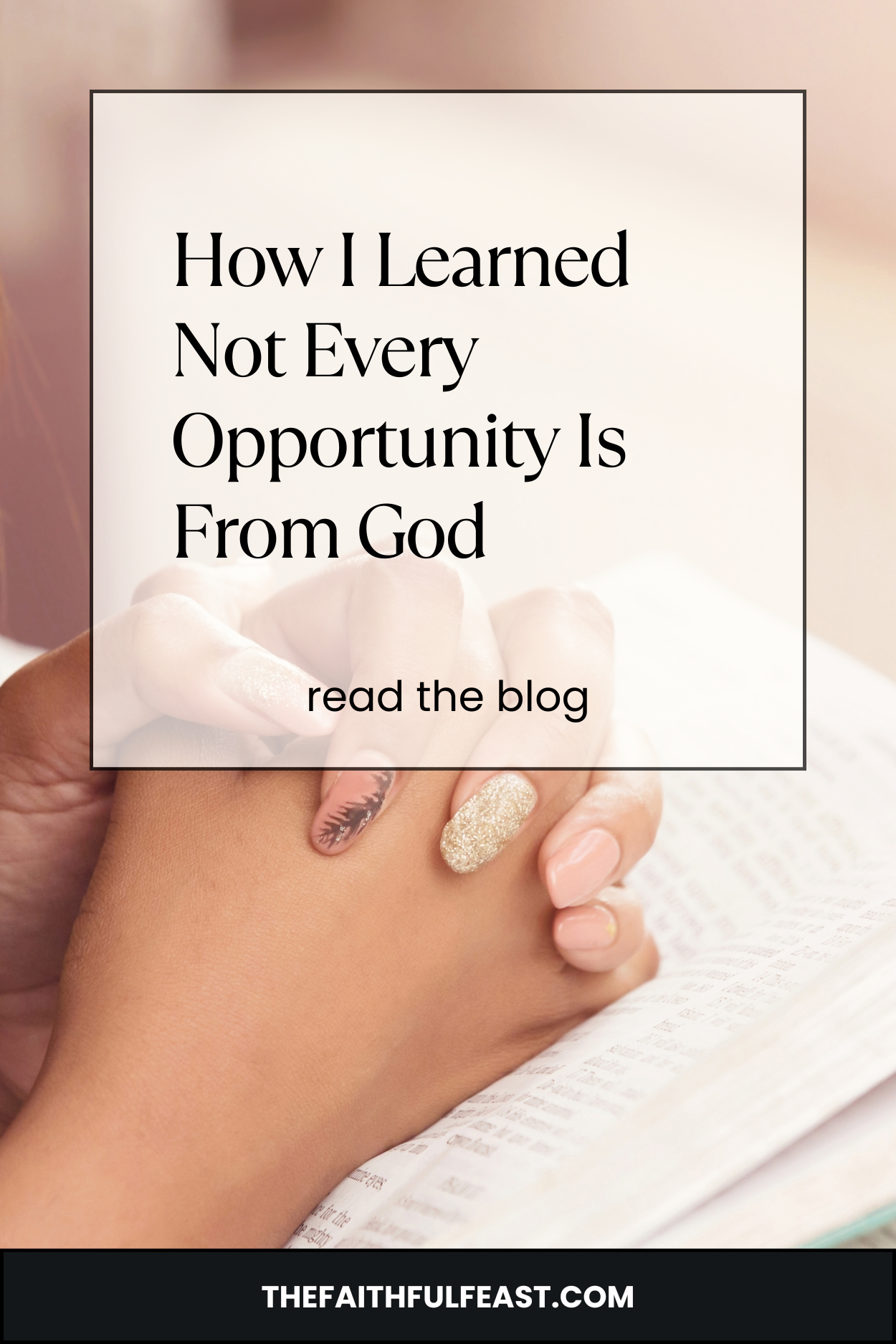 Not every opportunity is from God. A casual, faith-filled reflection on striving, serving, and focusing on eternal impact.
