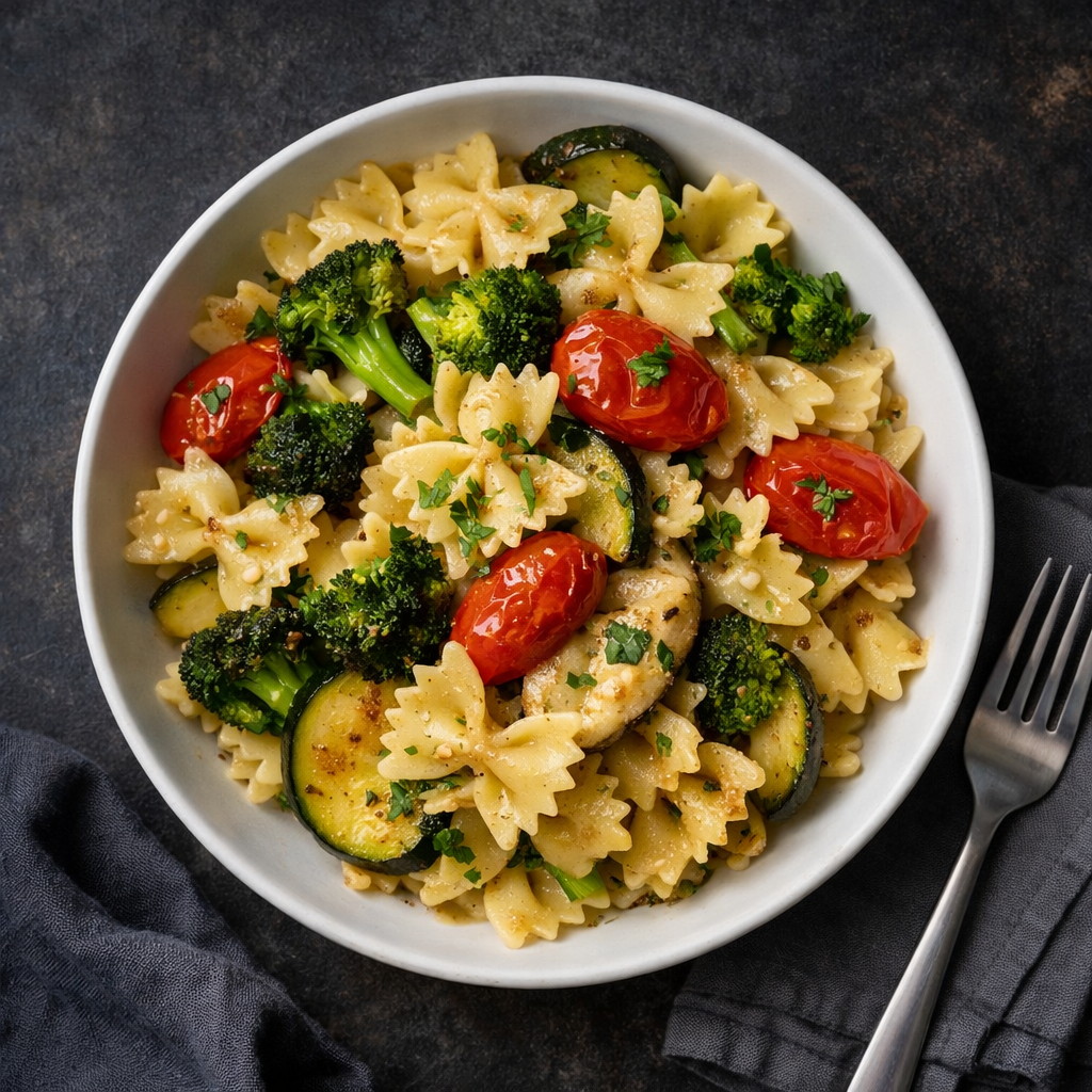 Lemon Garlic Pasta with Veggies