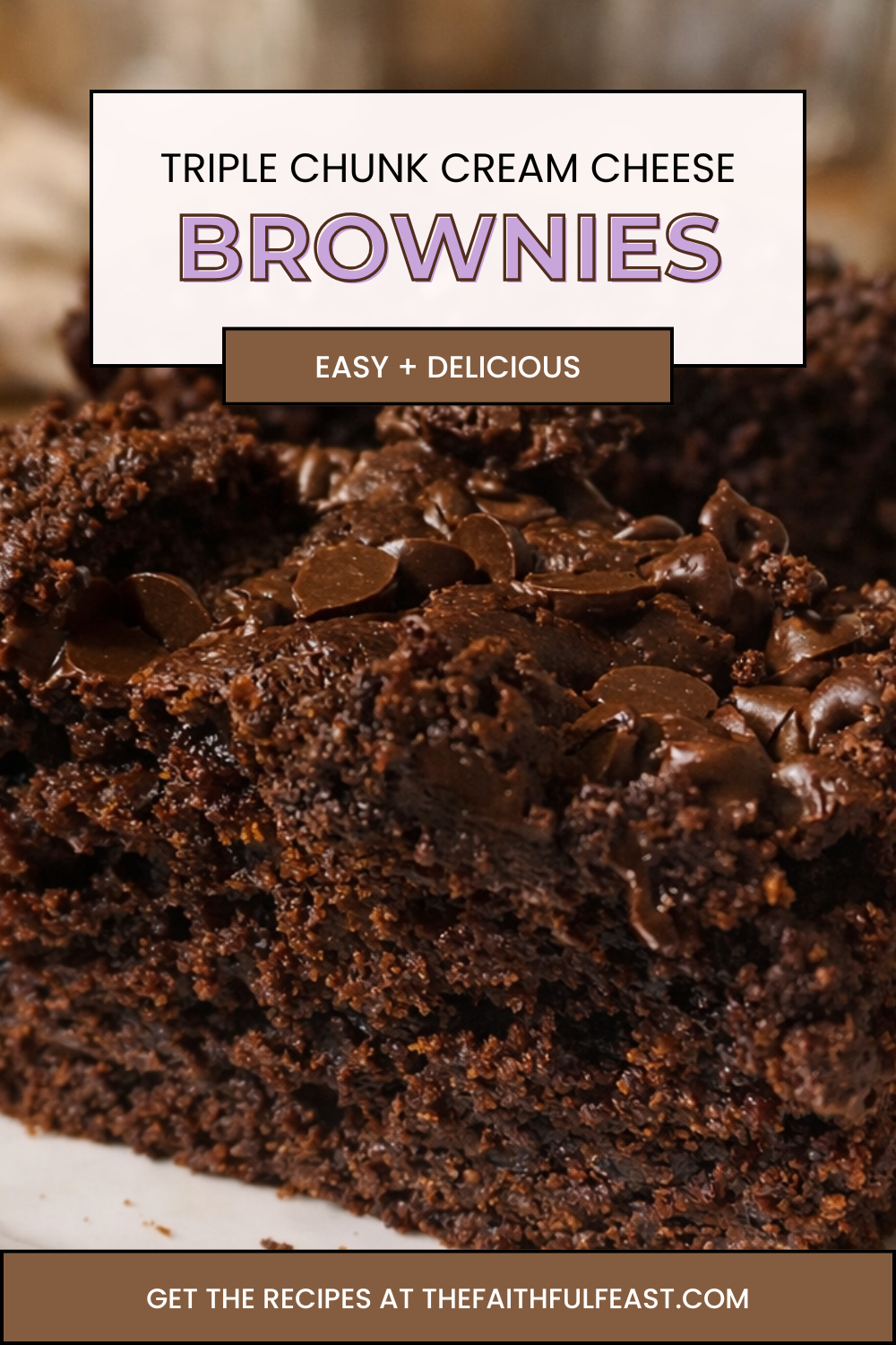 Tall, cakey, rich brownies, and loaded with chocolate