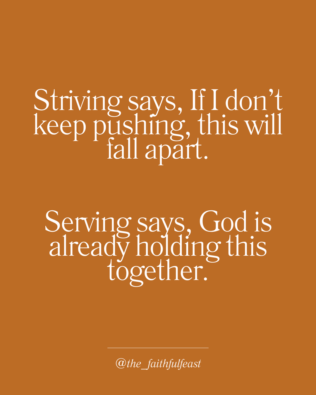 Not every opportunity is from God. A casual, faith-filled reflection on striving, serving, and focusing on eternal impact.