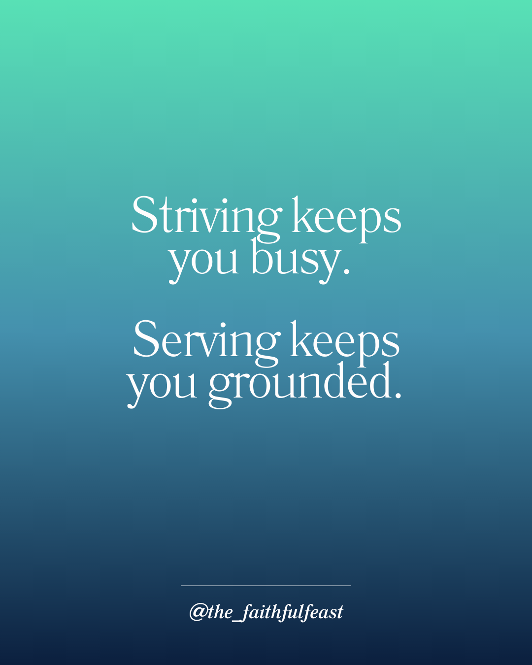 Not every opportunity is from God. A casual, faith-filled reflection on striving, serving, and focusing on eternal impact.