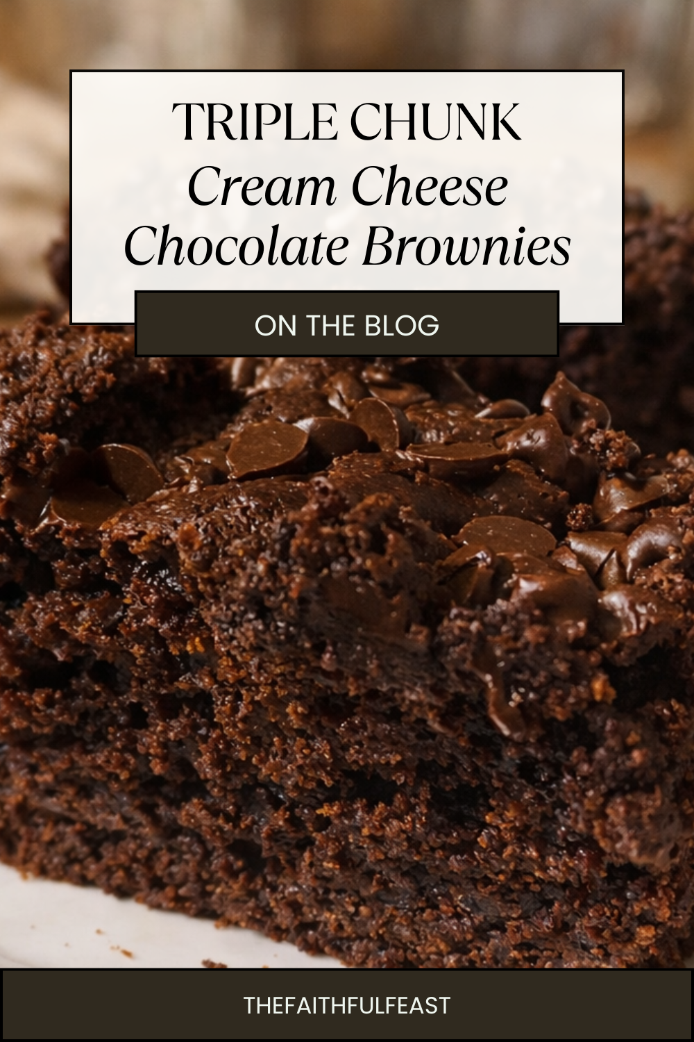 Tall, cakey, rich brownies, and loaded with chocolate