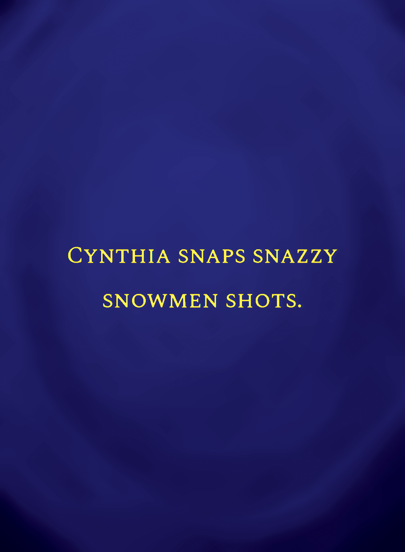 Cynthia snaps snazzy snowmen shots.[face,1].png