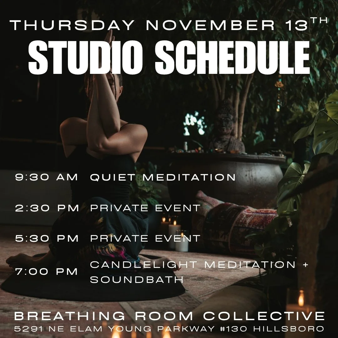 Tomorrow's studio schedule includes two different #meditation offerings - we will also be hosting two private events in the late afternoon. 

❤️ 9:30 am Quiet Meditation - Nurture your personal meditation practice. A simple tea bar will be available 