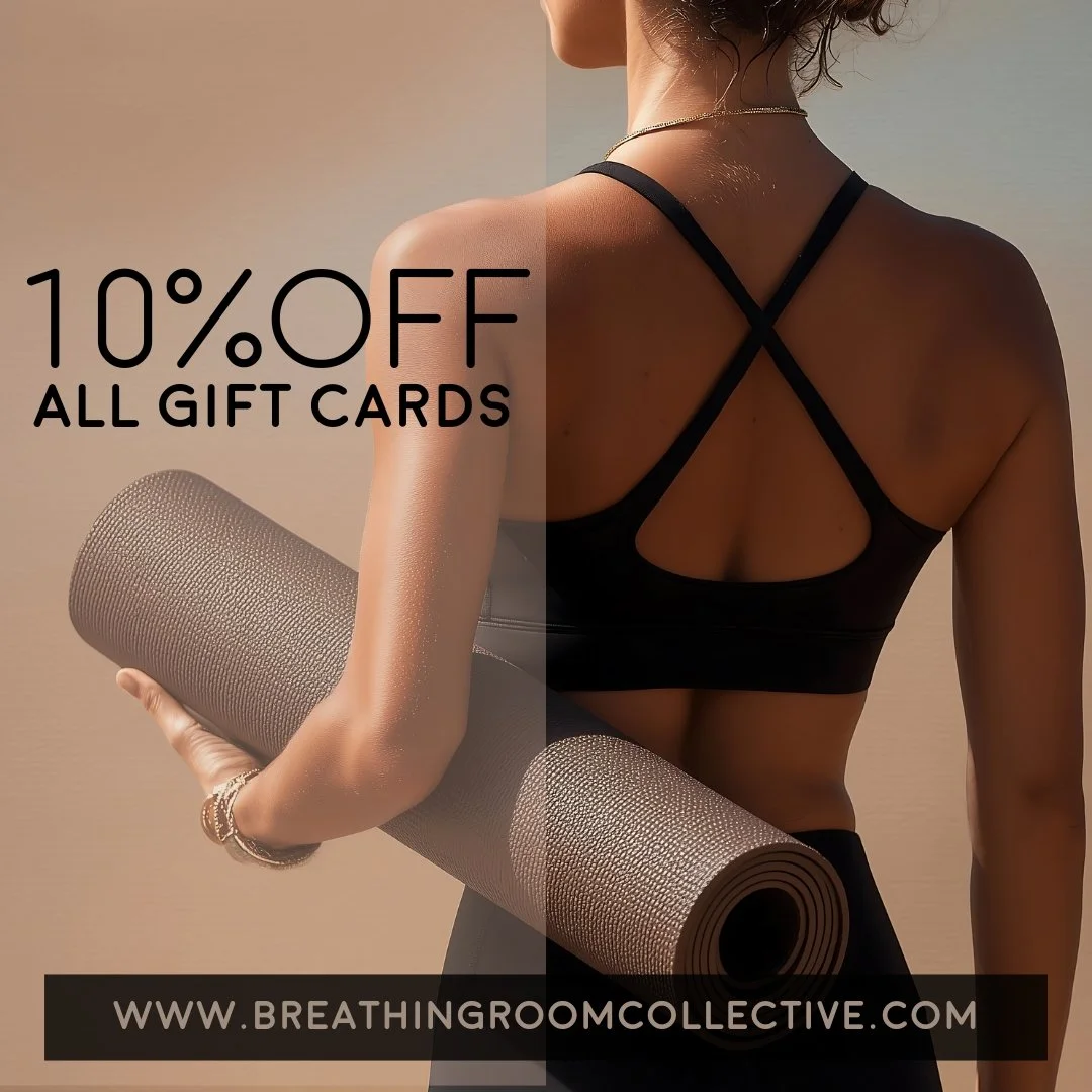 We all have more than enough STUFF.

Give the gift of breath and movement instead...&nbsp;

Now through the end of December,&nbsp;ALL gift card purchases are 10% off.&nbsp;

It's the perfect gift - no packaging, no fossil fuel, no waste - purchase fo