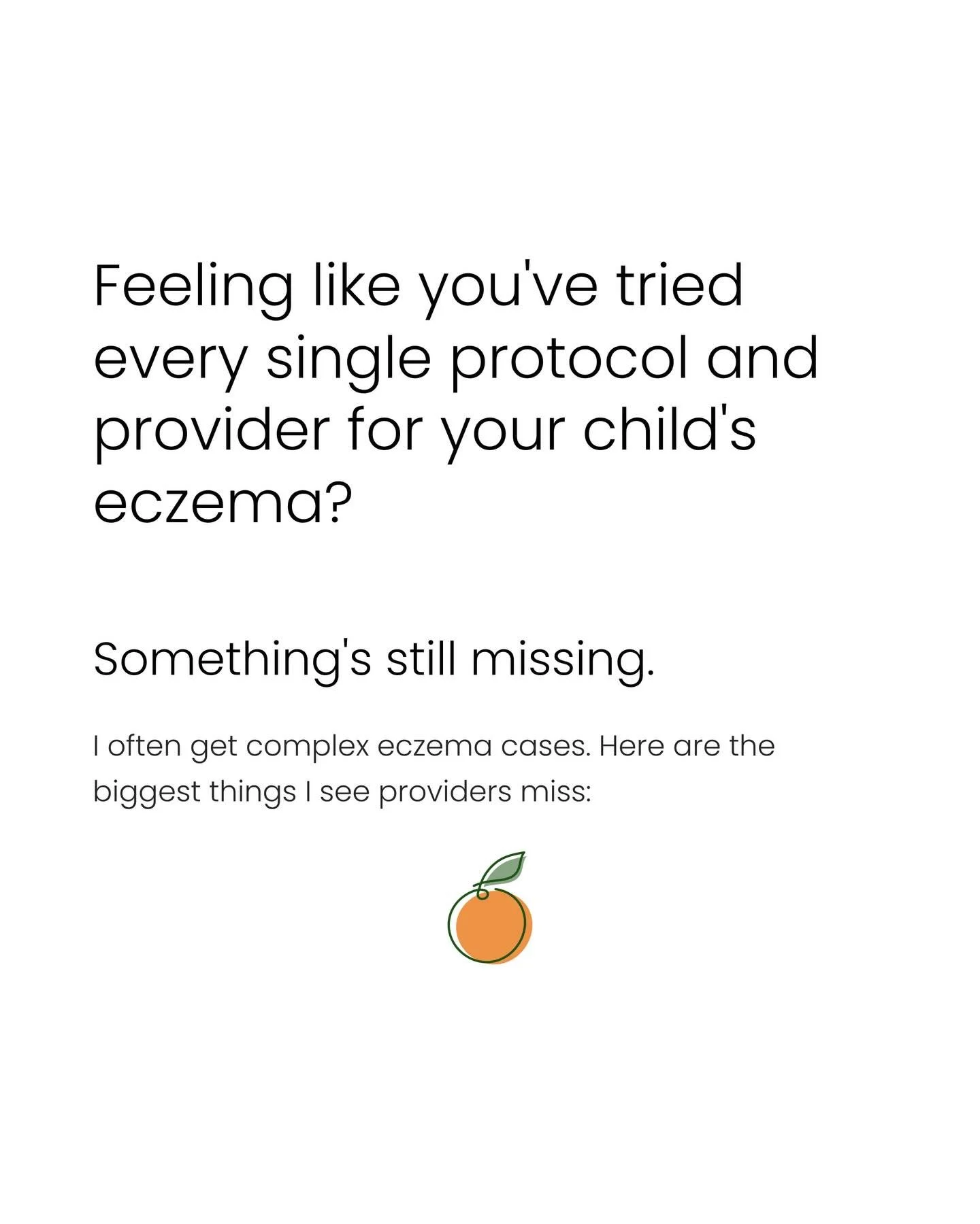 Sharing some common areas I see missing from eczema support after my clients have spent so much time and effort having tried what feels like everything. 

And if you&rsquo;ve also tried all of these and still need more answers, I have always been abl