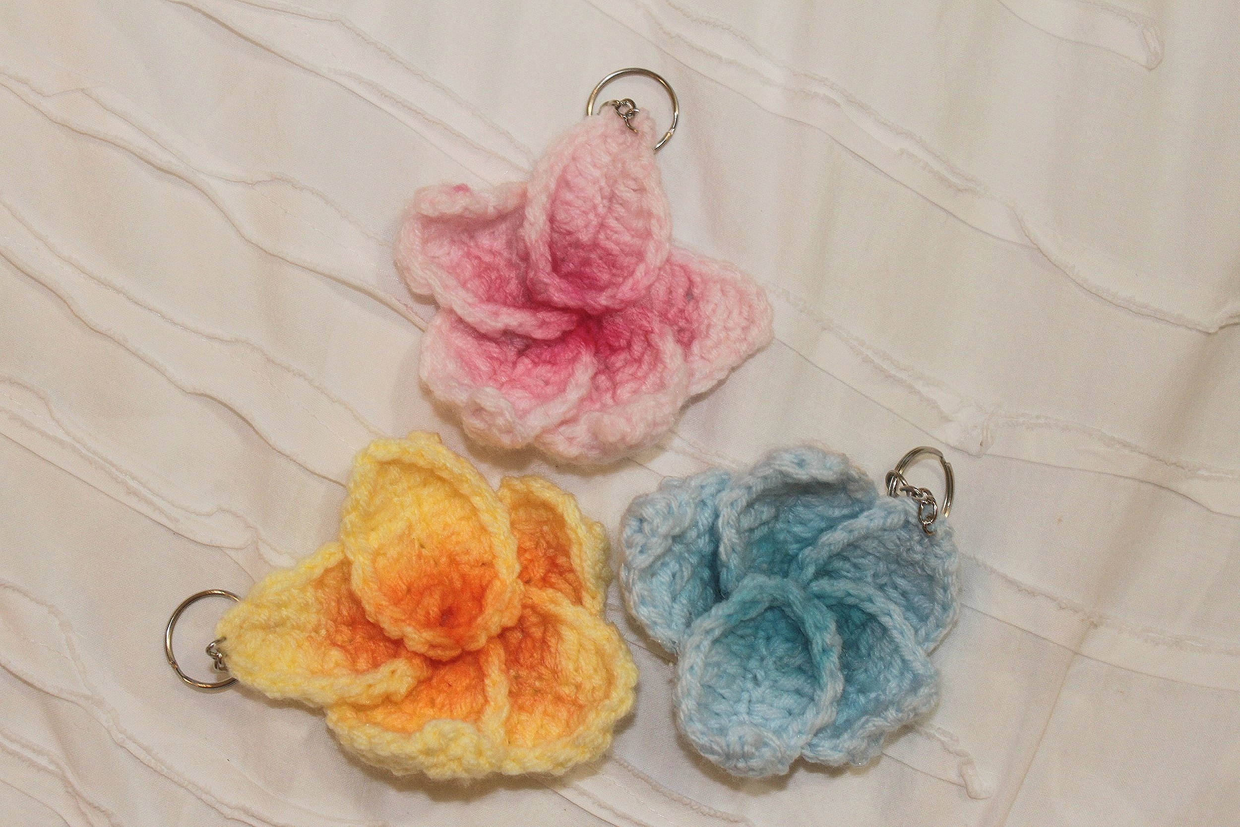 Plumeria Flower Keychain