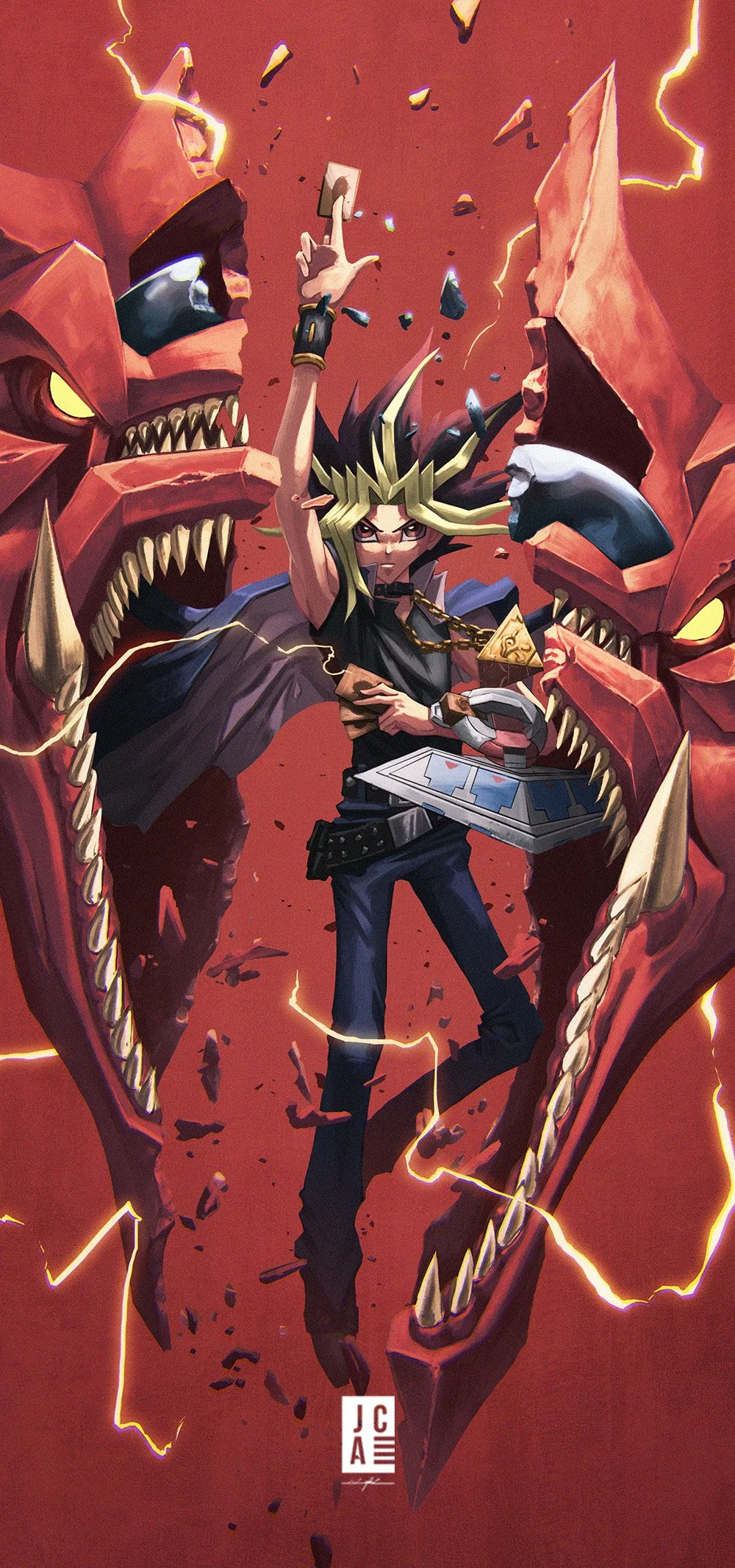 Yugi and Slifer the Sky Dragon by Jackson Caspersz