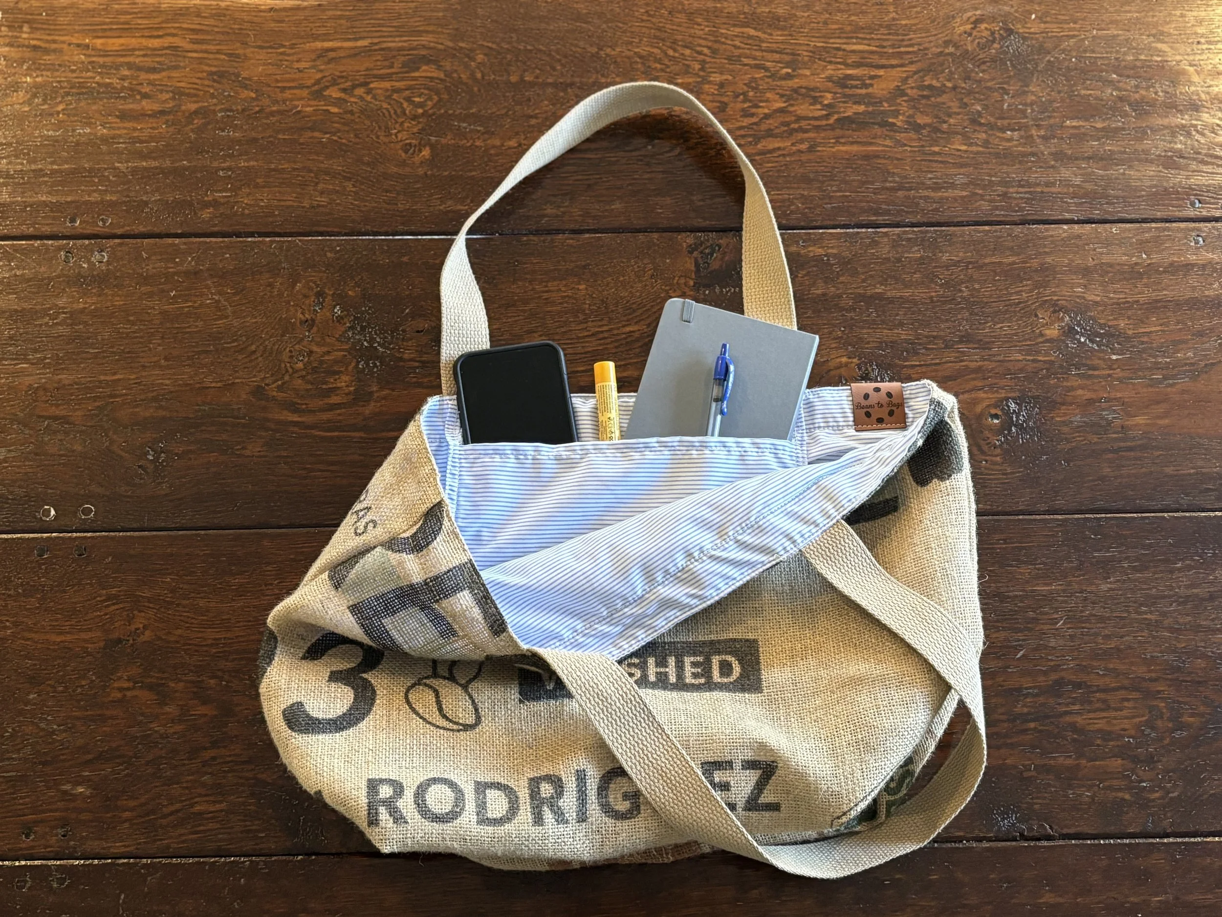 Beans to Bags Cafe Companion Market bag with Items