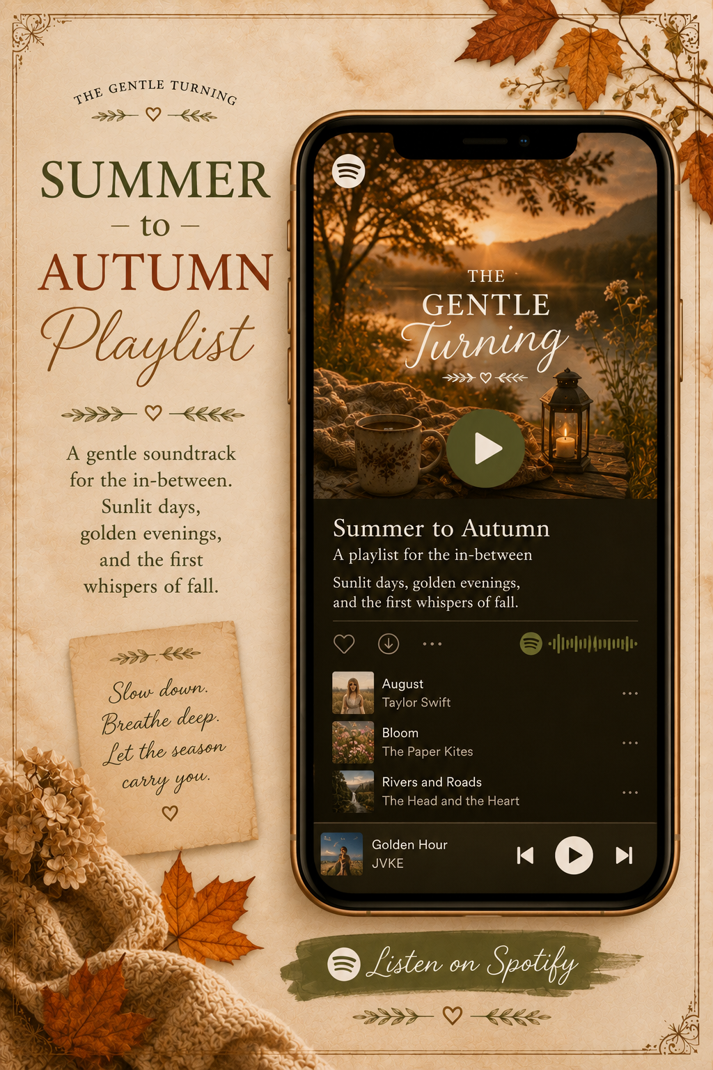 The Gentle Turning….Summer to Autumn Playlist