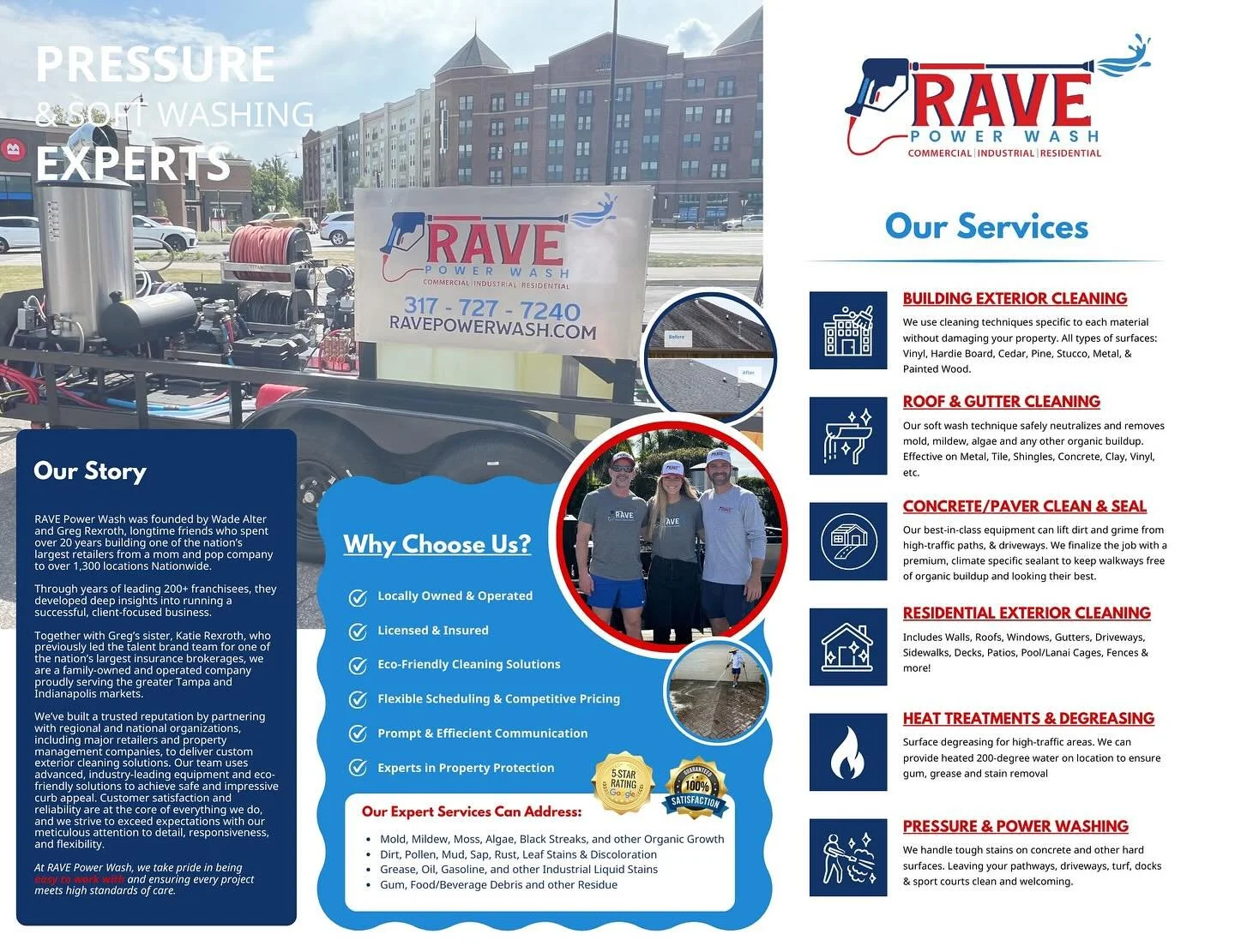 New marketing materials for RAVE just dropped!

No matter the property type, size or surface, our crews are standing by to tackle your toughest exterior cleaning needs. 

Hit us up for a FREE quote ☎️ 

Indianapolis 
📱 (317) 727-7240
📧 Indy@RAVEPow