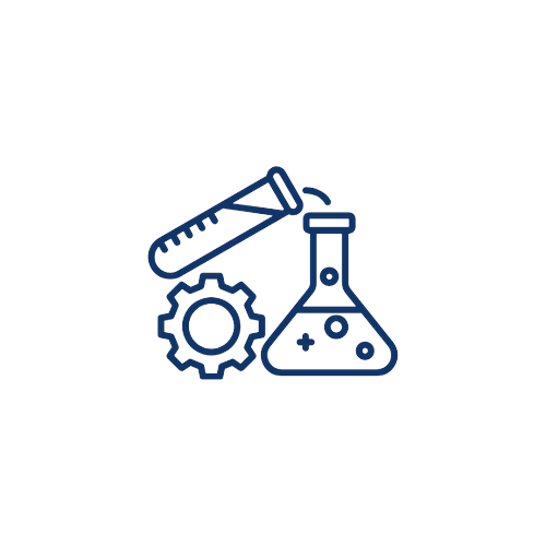 Lab flask and gear icon