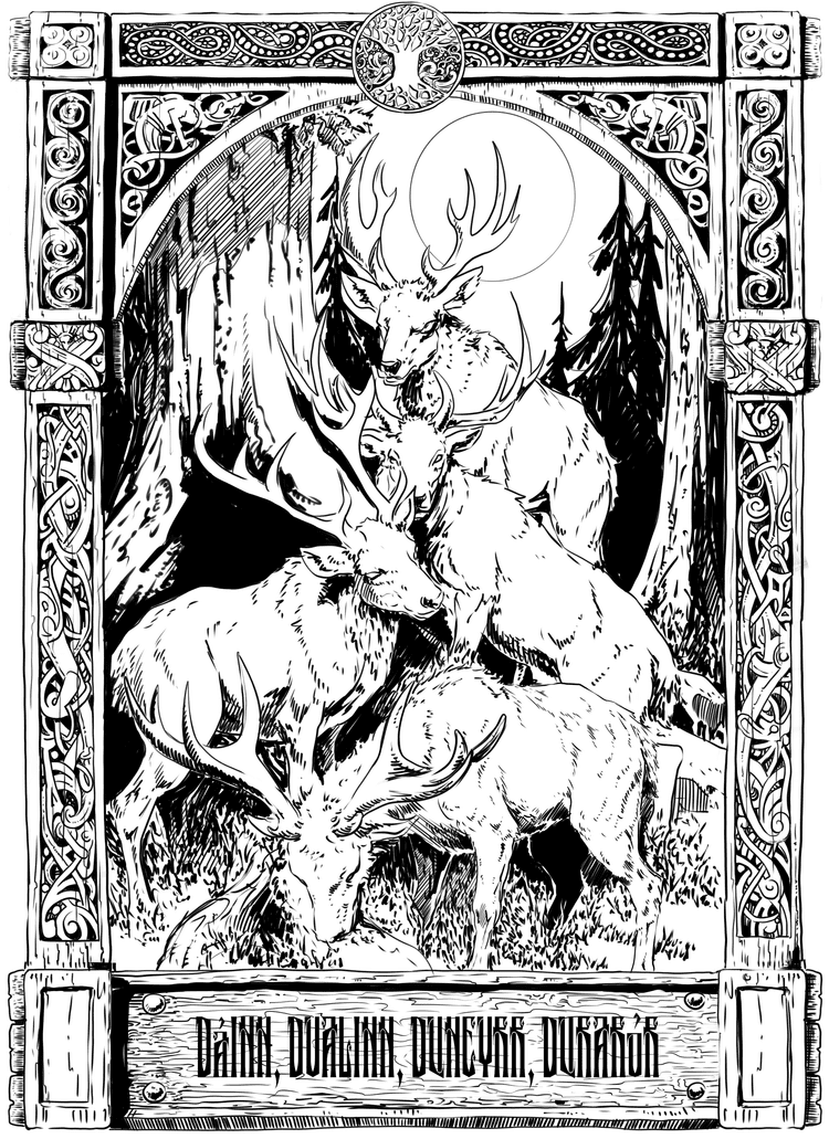 Dáinn, Dvalinn, Duneyrr, and Duraþrór — Viking Sorcery