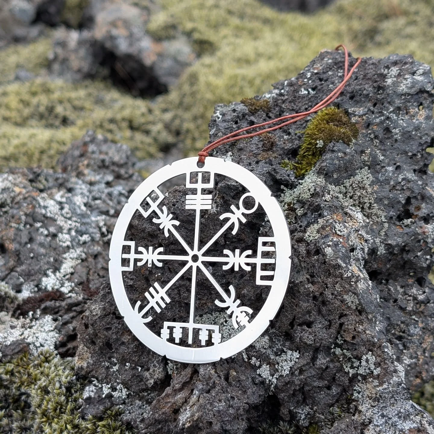 For the wanderer who walks their own path.

The Vegv&iacute;sir&mdash;known as the Wayfinder&mdash;is an Icelandic symbol said to guide the bearer through storms and shadow, even when the way is unclear.

Worn close to the heart, this necklace isn&rs