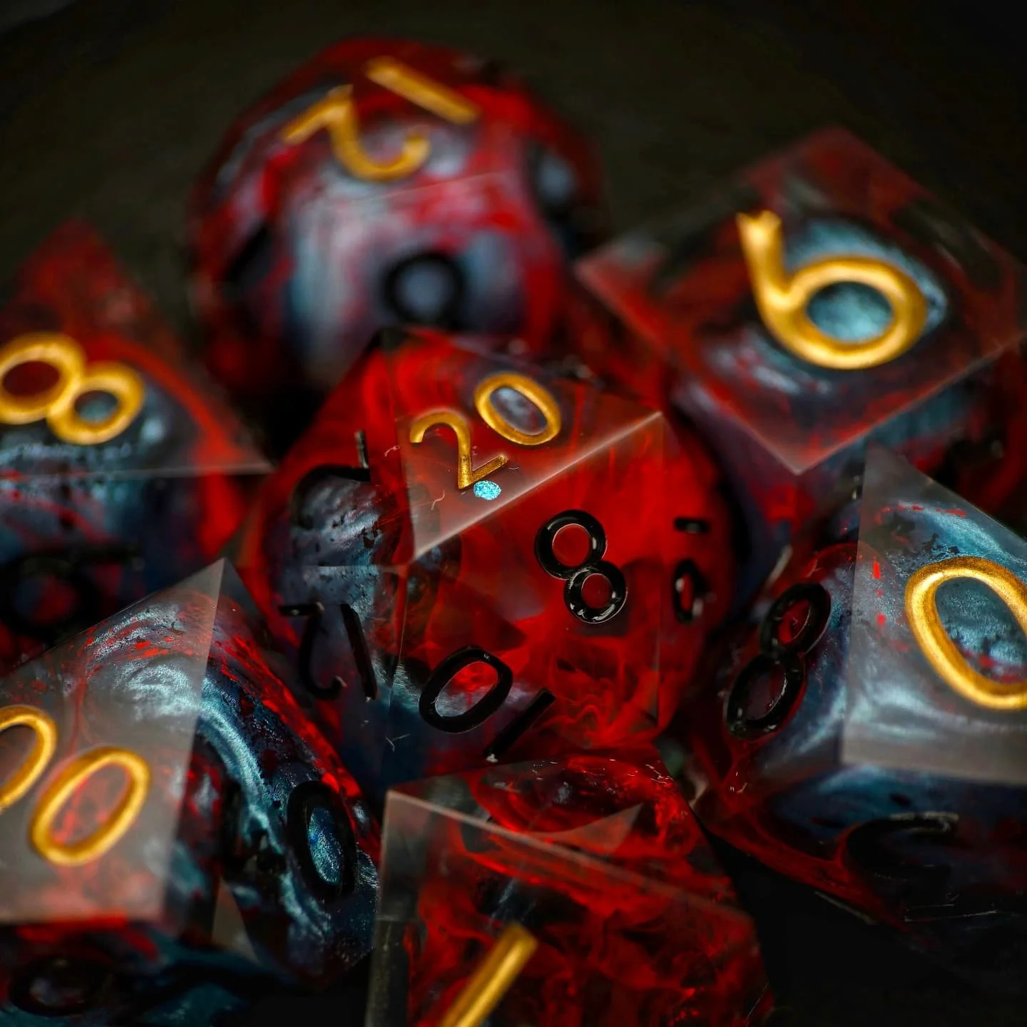 &bull;Bloodfin Abyss - Dark&bull;

Forged from the flesh and souls of two warring Bloodfin chieftains, these relics radiate raw ferocity and primal power. The chieftains, sharklike humanoids of immense size and strength, fought a savage duel to the d