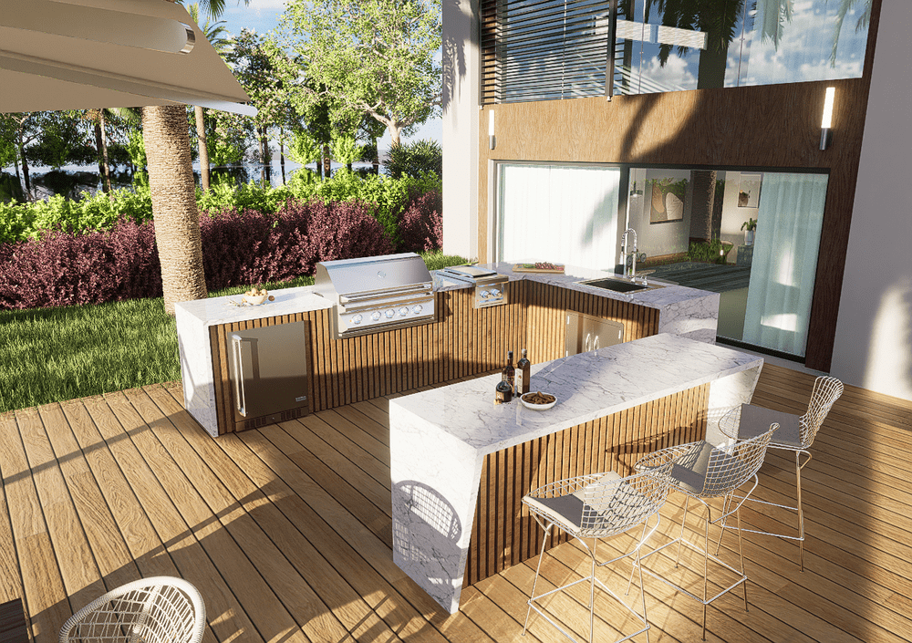 L Outdoor Kitchen Island
