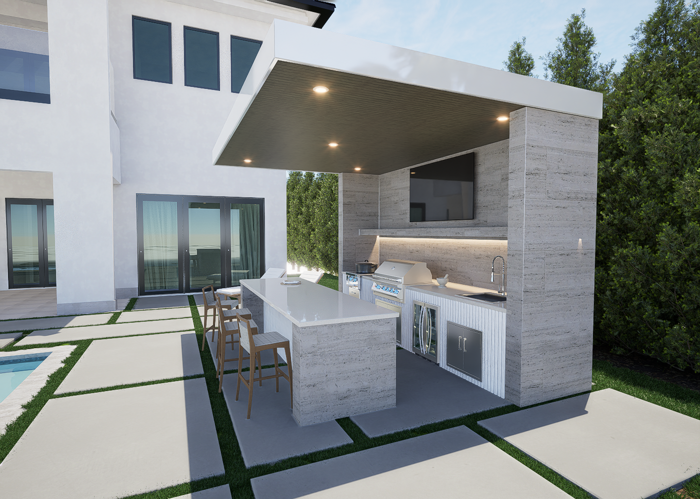 Poolside Pavilion: Modern Outdoor Living