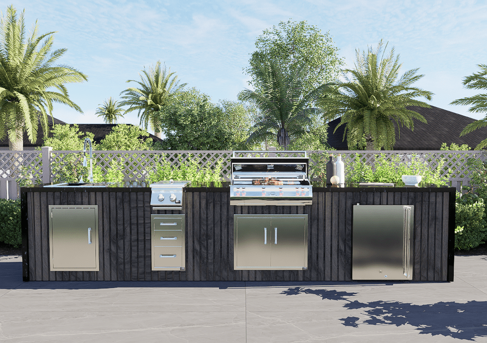 linear ultimate outdoor kitchen
