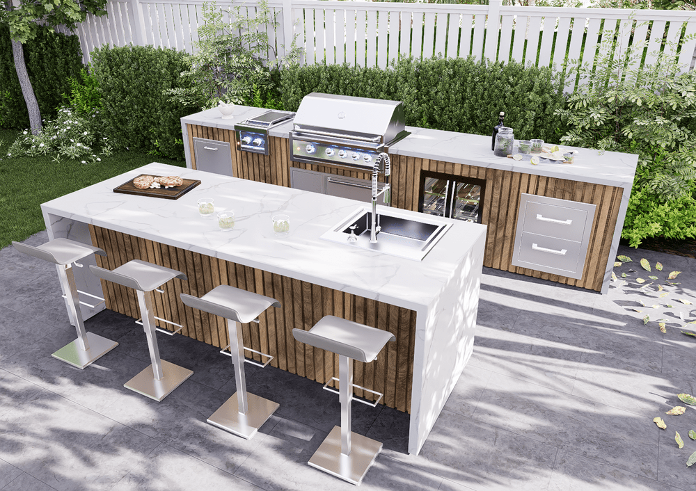 Parallel outdoor kitchen contractors