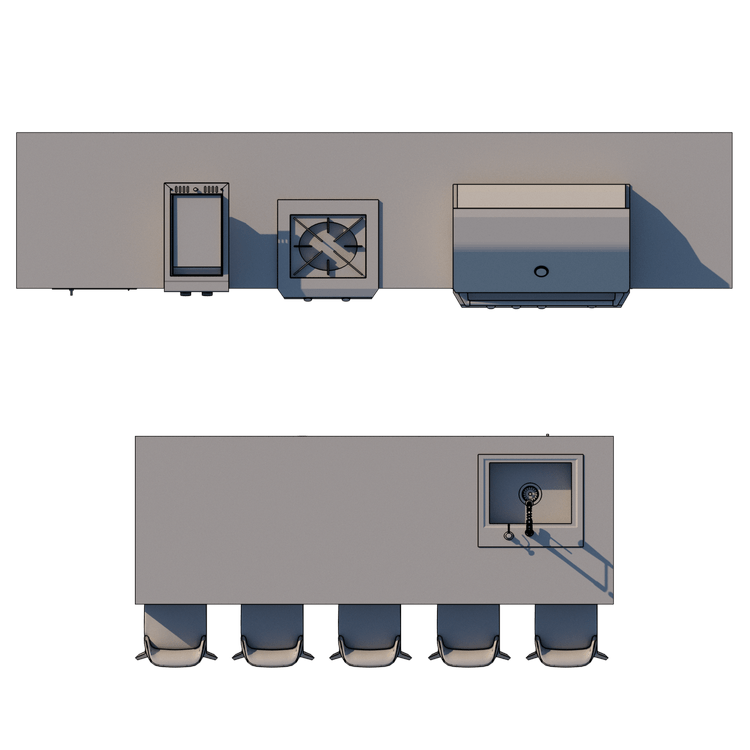 Parallel design outdoor kitchen