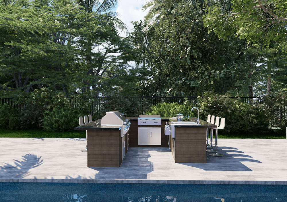 Outdoor Kitchen U Shape Layout