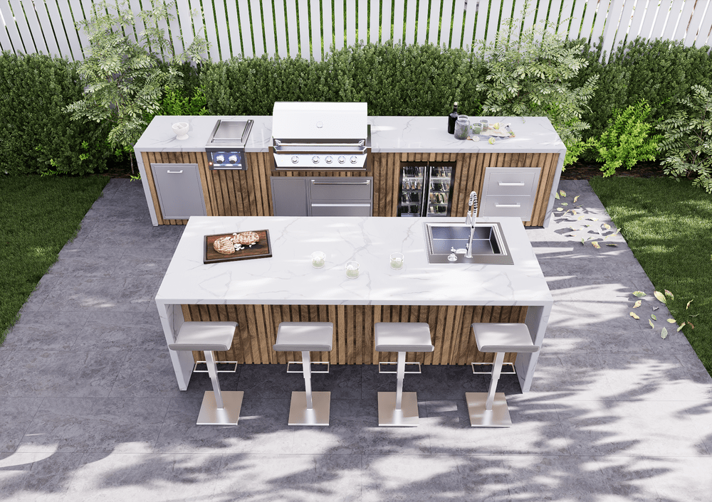 Parallel outdoor kitchen installers