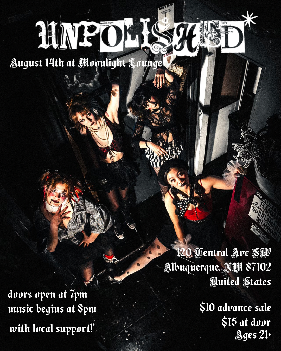 unpolished* @ moonlight lounge: the traveling circus tour