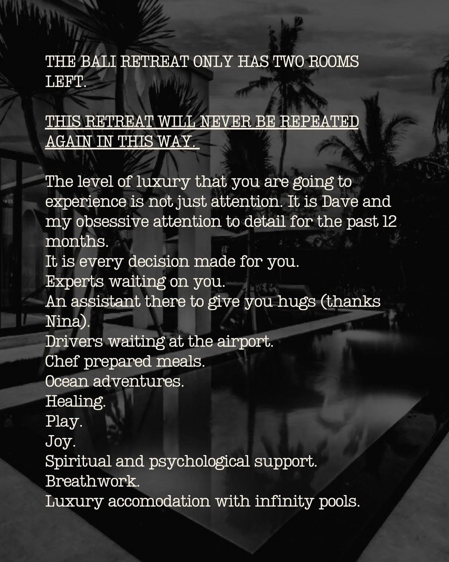 Only two rooms left. Get off the fence and secure your room.