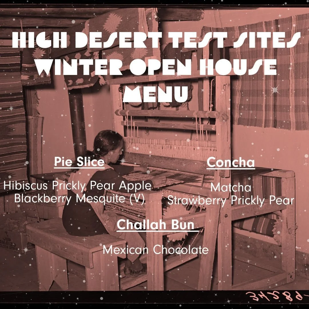 See you at @highdeserttestsites for their annual Winter Open House! There will be coffee, a hosted bar, and TACOS. I&rsquo;ll have pie by the slice, conchas, and Mexican chocolate challah for sale. You don&rsquo;t have to preorder just come by and en