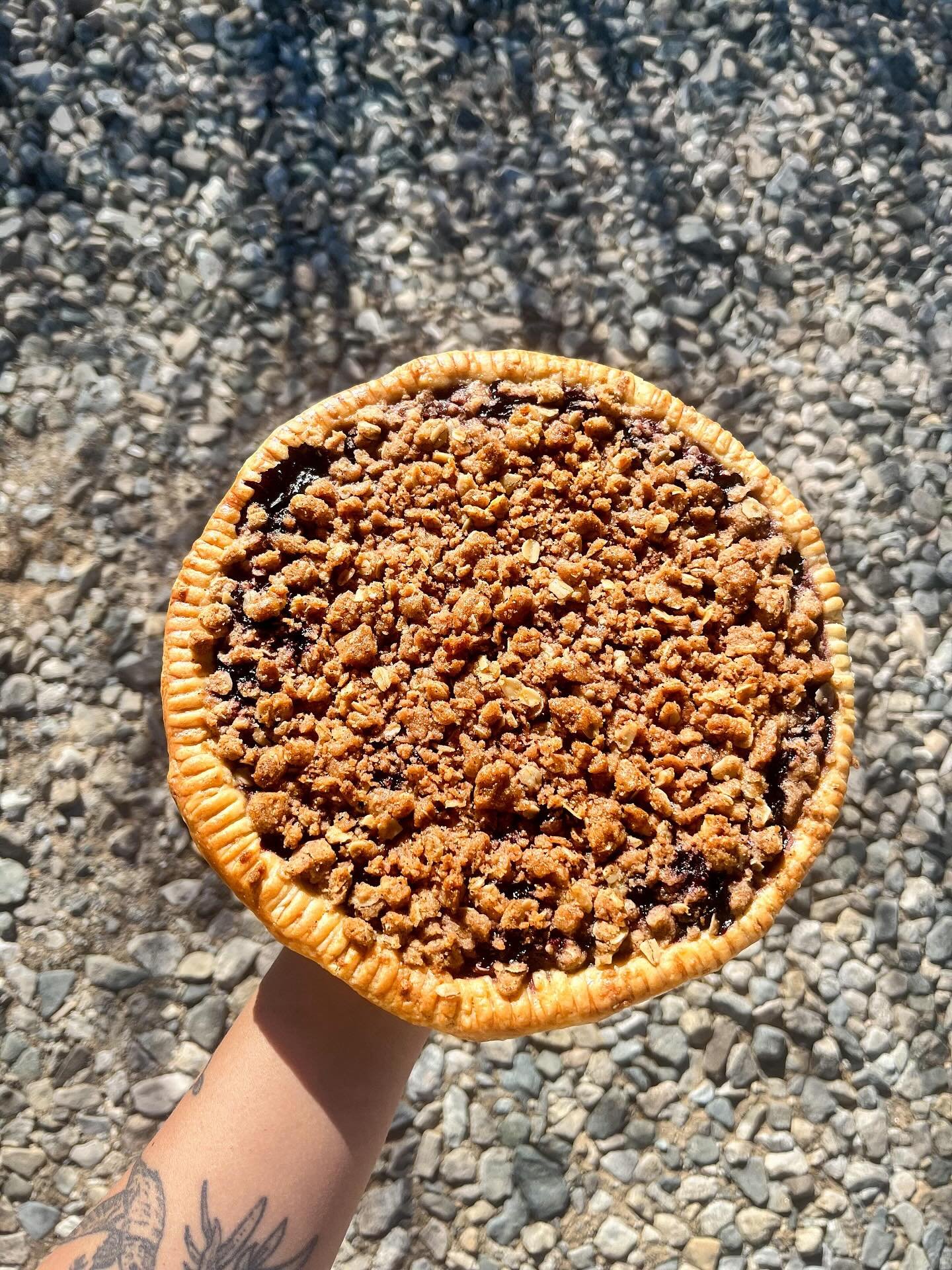 Found some new ingredients courtesy of @desertforager yesterday at the Rillito Farmers Market in beautiful Tucson. 

Meet Blueberry Pie with a Prickly Pear Crumble using Desert Forager&rsquo;s prickly pear fruit powder and prickly pear seed flour. Ta