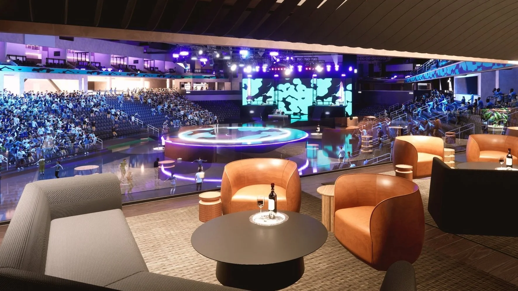 Rendering of suite at FrontWave Arena