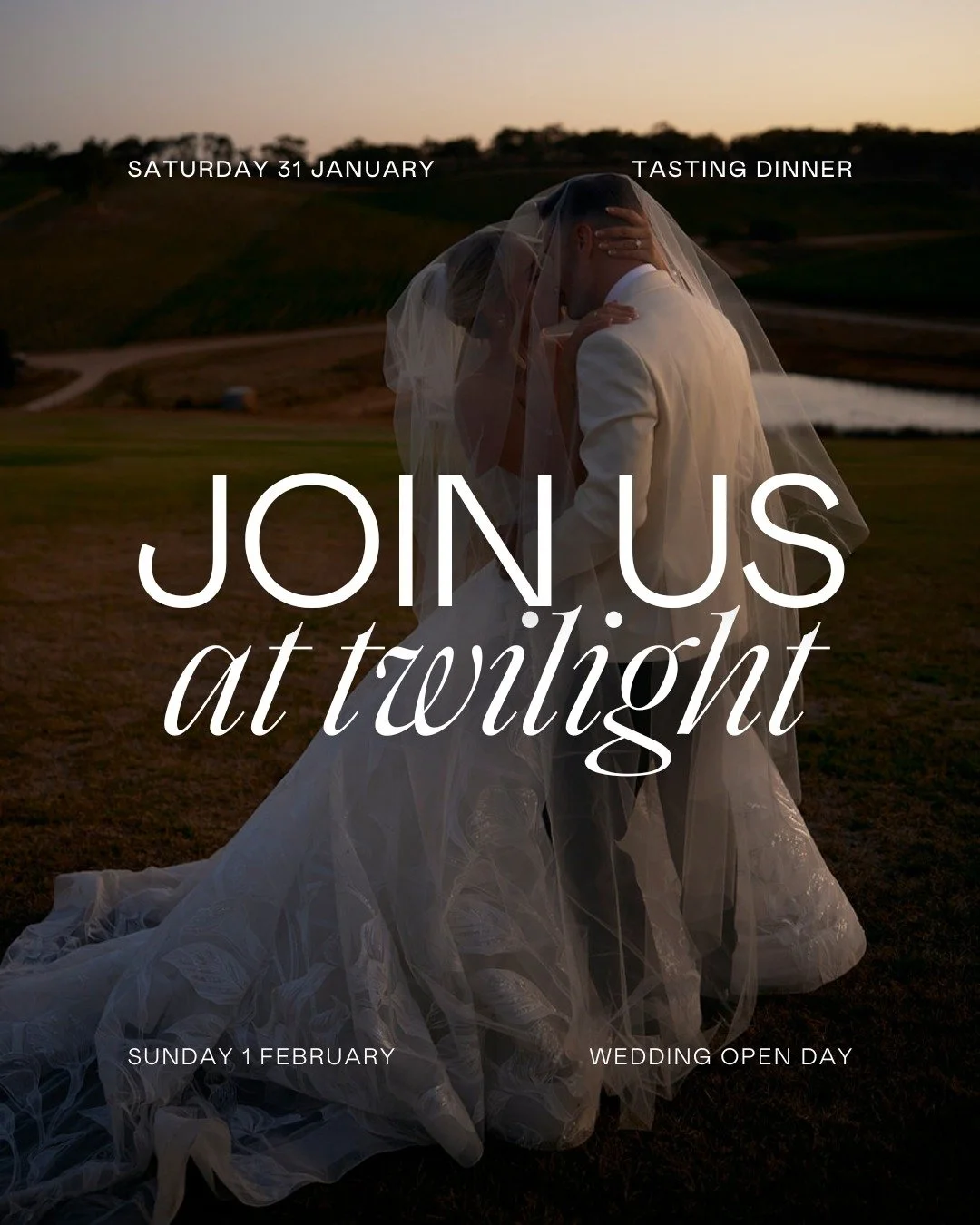💍 Longview Wedding Dinner Experience &amp; Twilight Open Day 💫

Join us for two unforgettable celebrations of love at Longview Vineyard.

✨ Wedding Dinner Experience
Saturday, 31 January | From 5:30pm
An intimate evening of shared food, fine wine, 