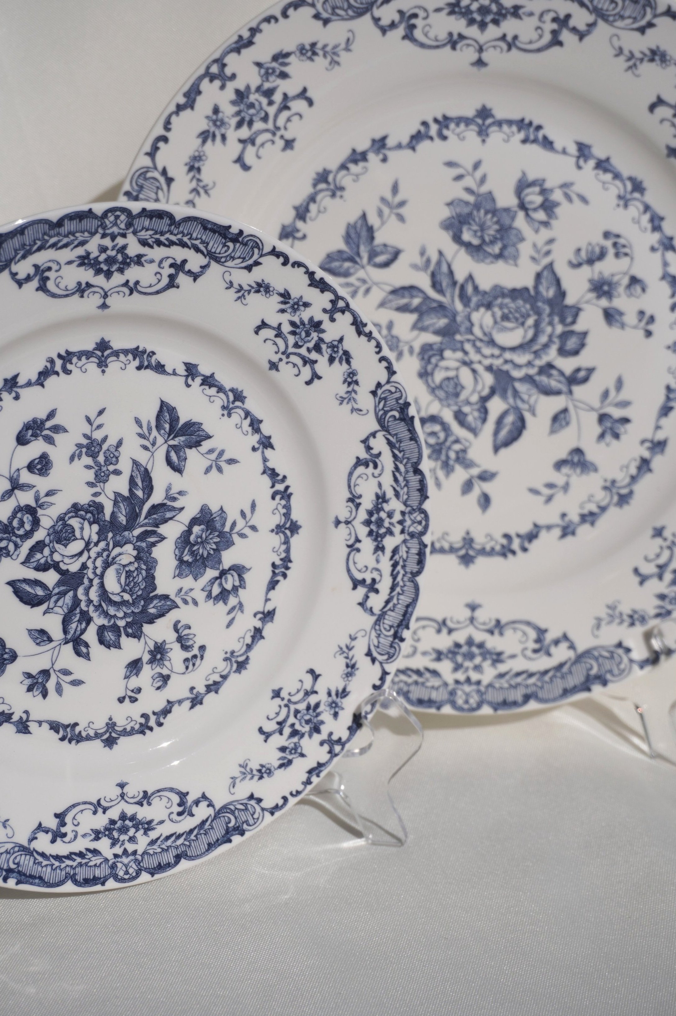 Blue Floral Dessert Plate