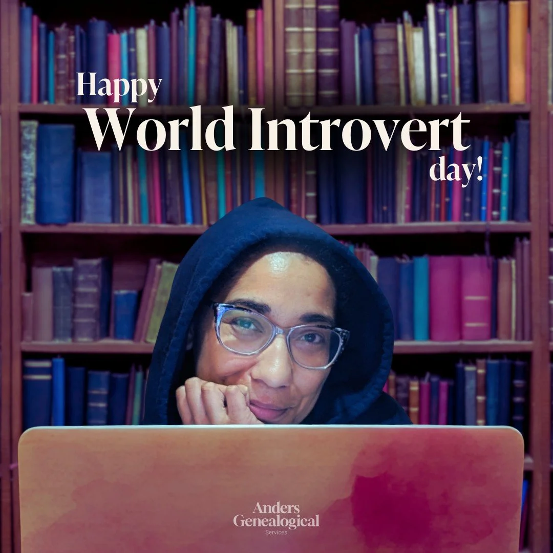 Happy World Introvert Day! 🤓
As a genealogist, I spend countless hours alone in quiet archives and behind screens, going through historical records. And yes, I'm an introvert - but that doesn't mean what you might think.

Being introverted isn't abo