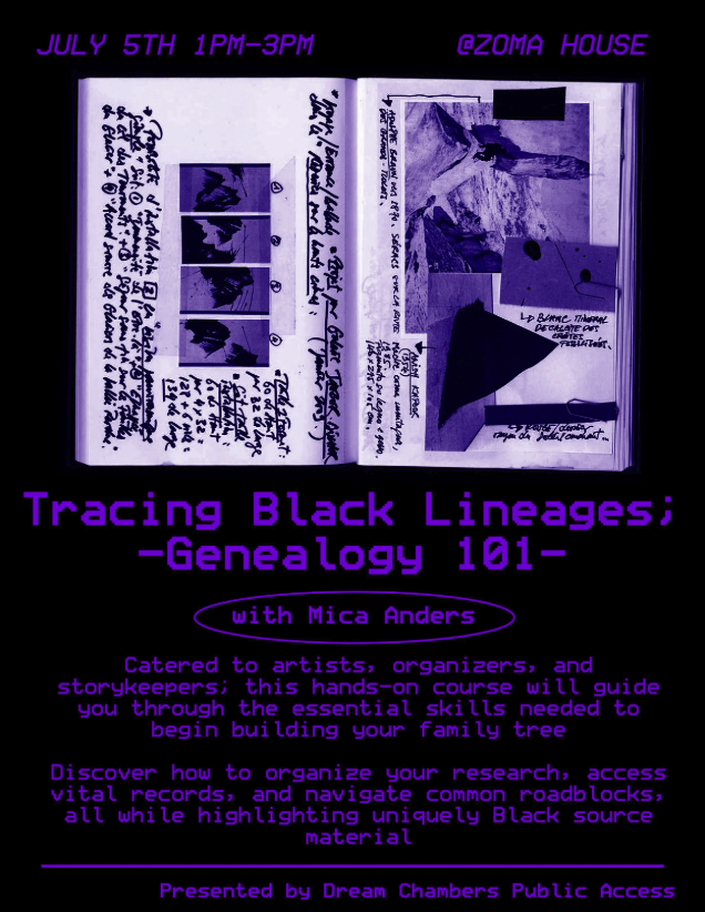 Tracing Black Lineages; Genealogy 101