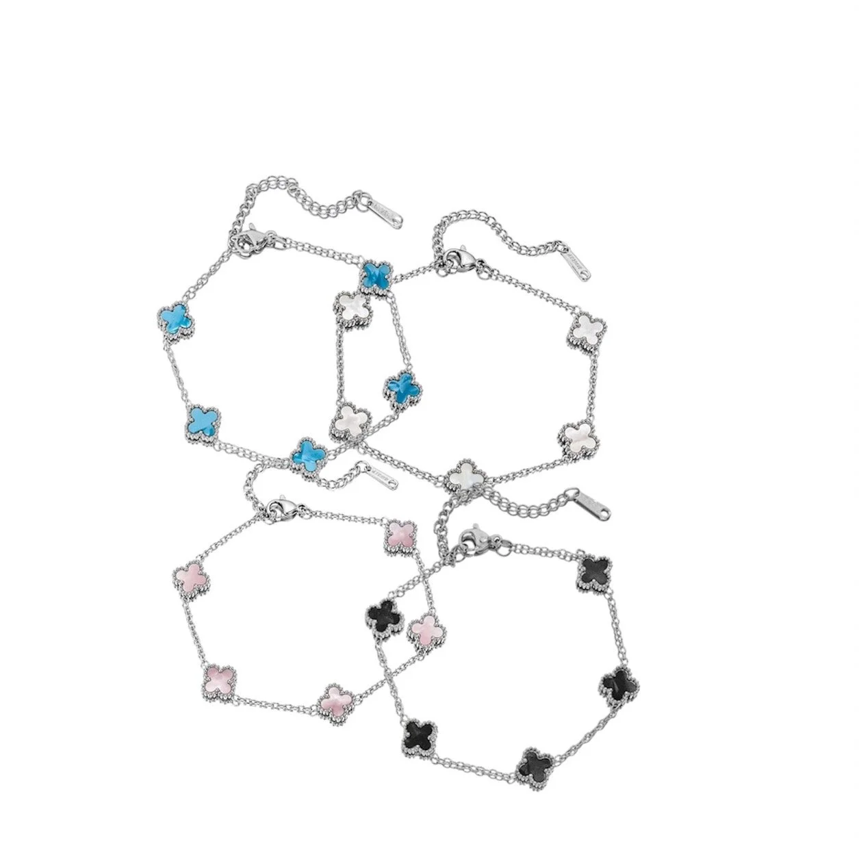 Mini Flower Charm Bracelet - Silver