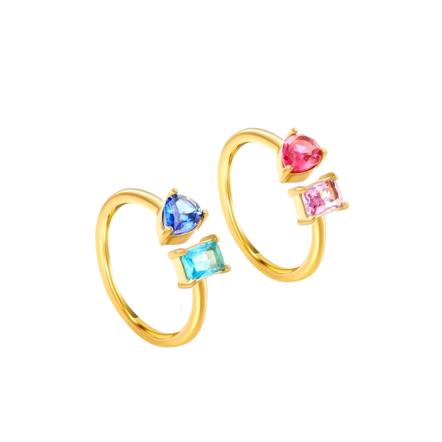 Coloured 2 Stone Ring