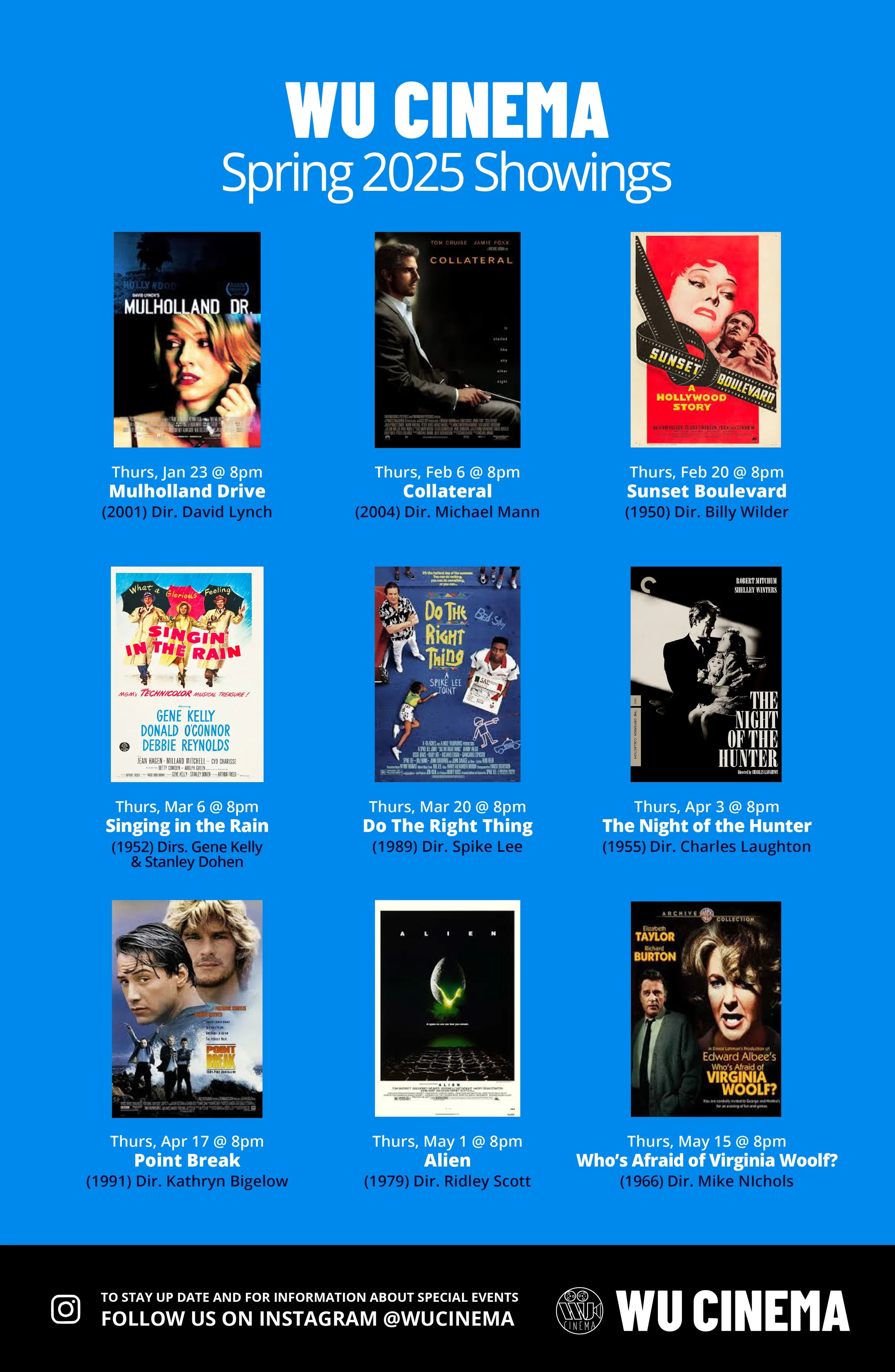 Poster Back Announcing the Calendar for the Semester