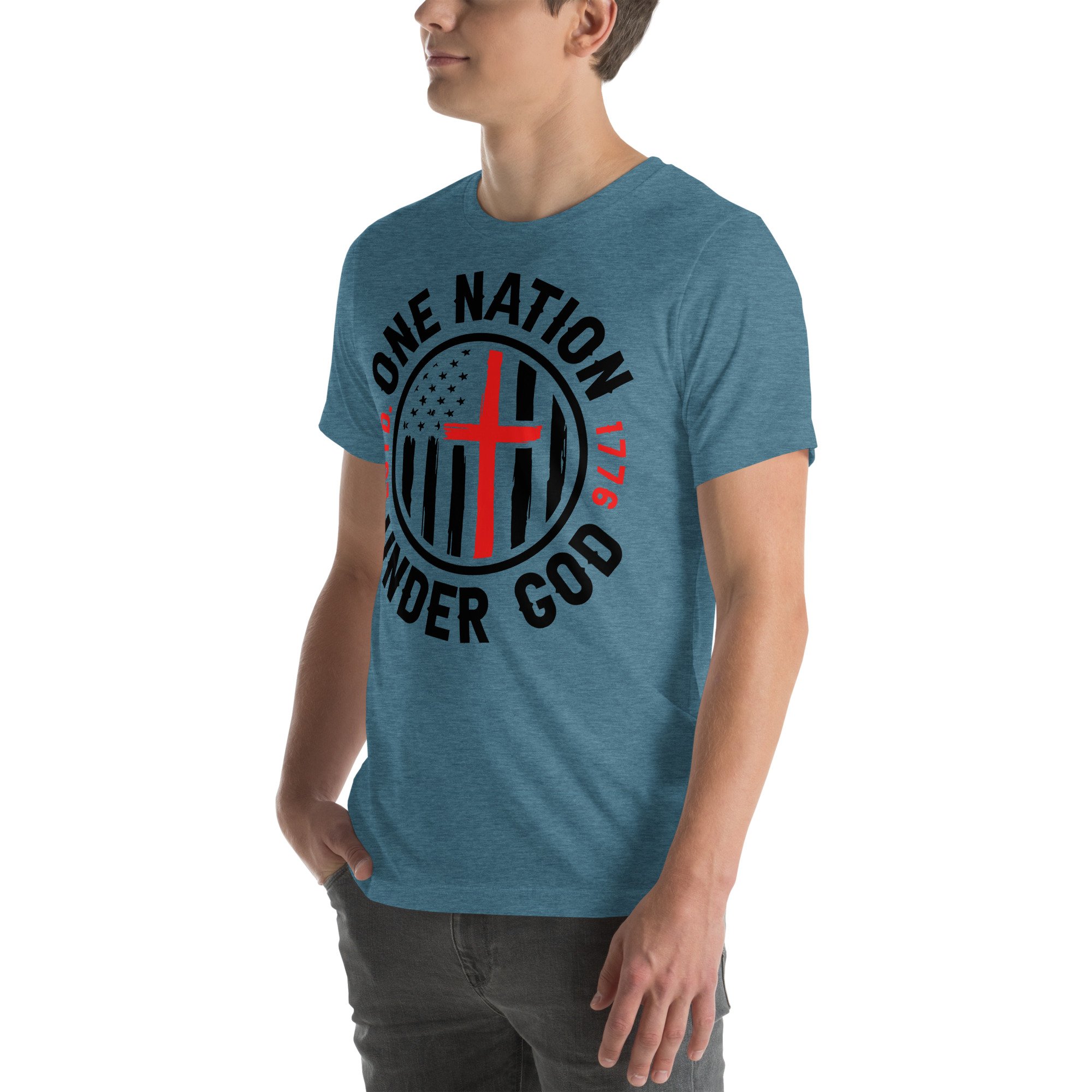 unisex-staple-t-shirt-heather-deep-teal-left-front-66c6a7f72b11e.jpg