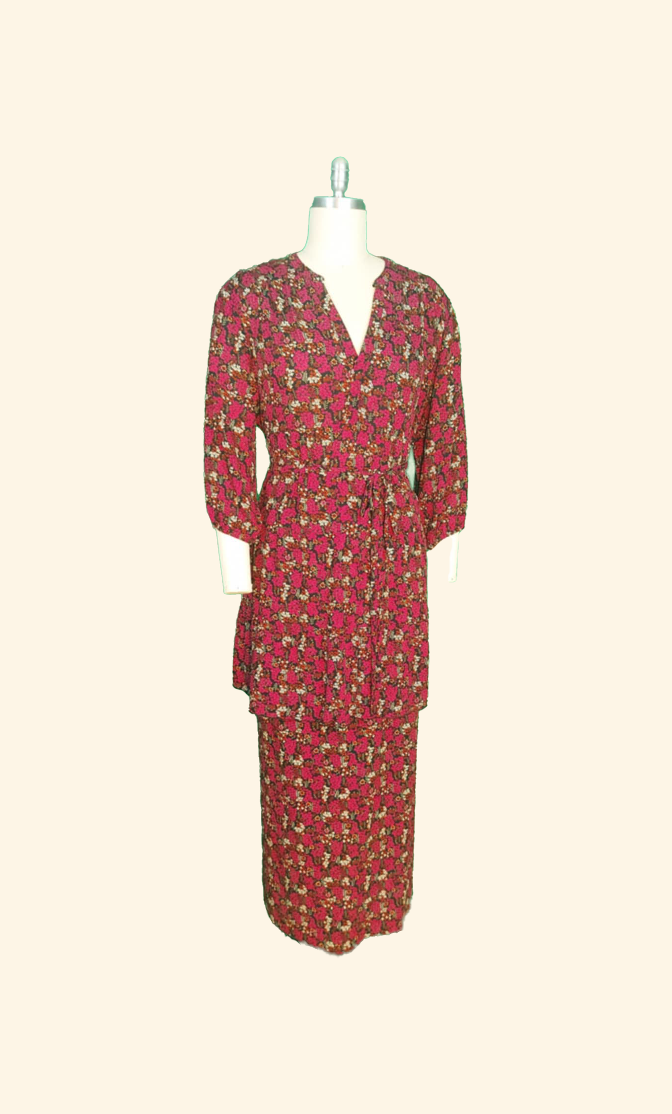 Magenta Ditsy Tiered Maxi Set (Large)