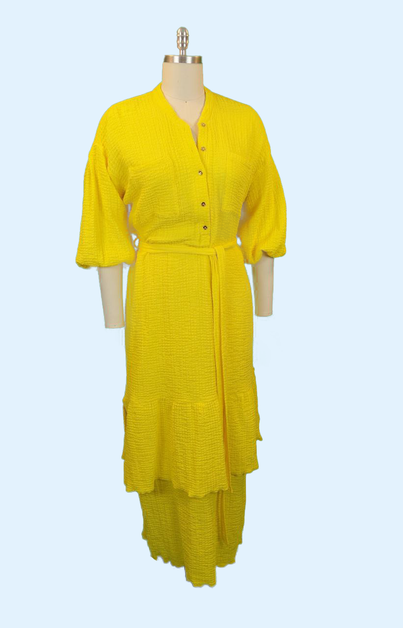 Sunburst Textured Tiered Midi Dress