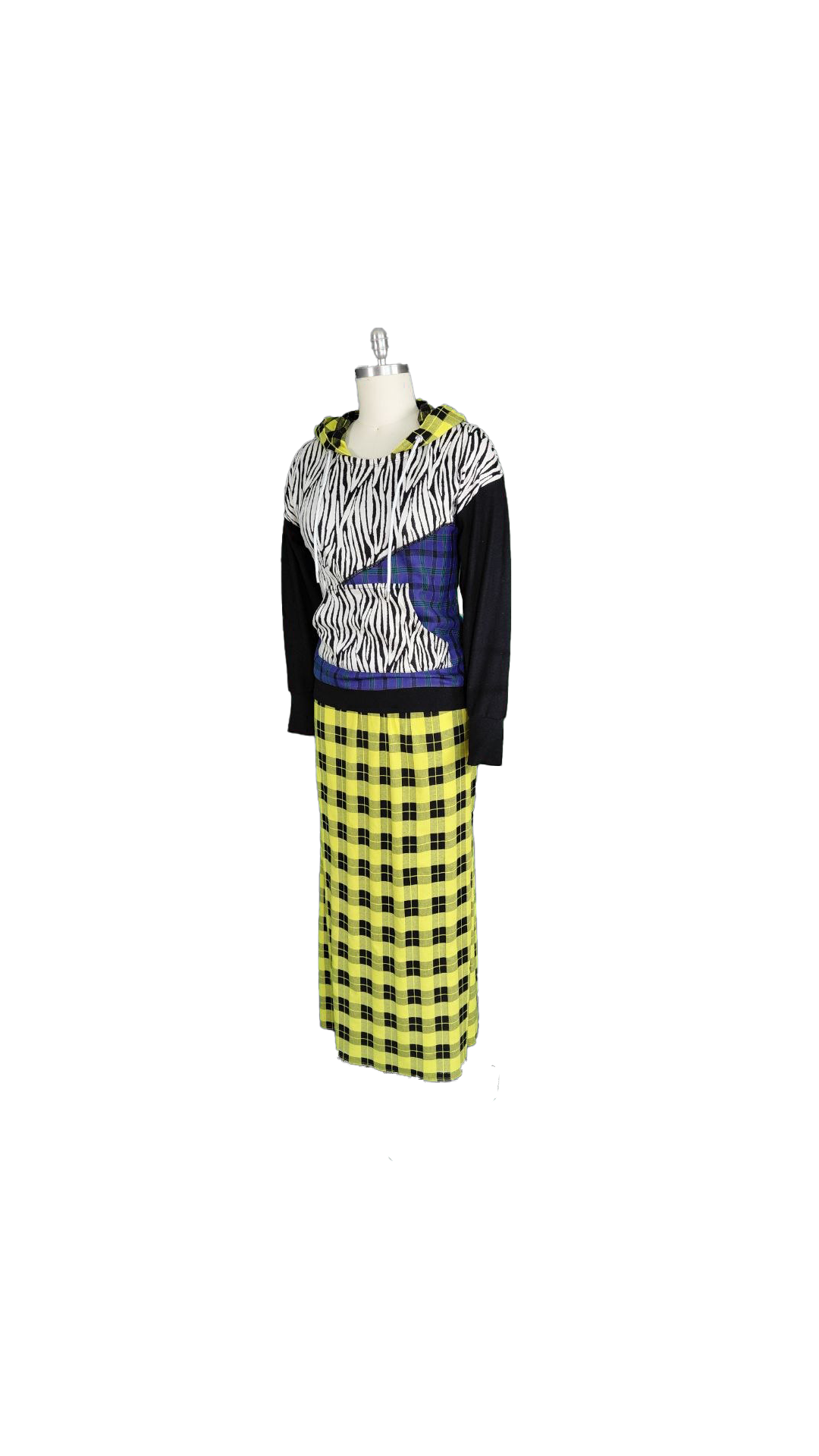 Exclusive Zebra-Plaid Maxi Set