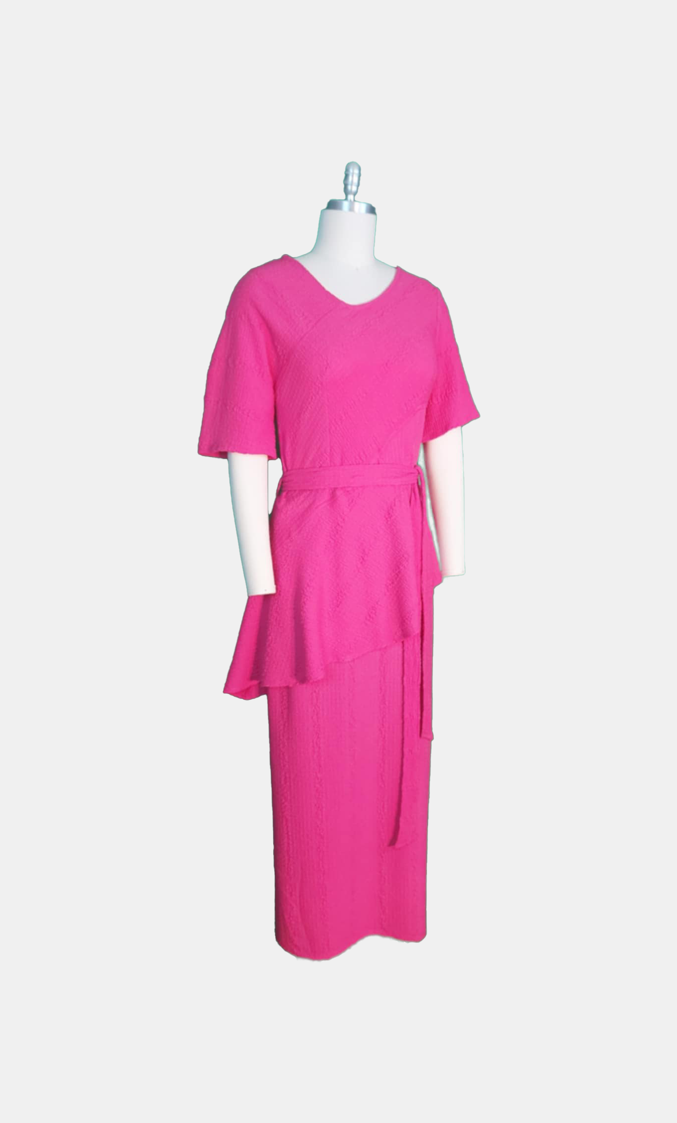 Fuchsia Peplum Wrap Maxi (Small)