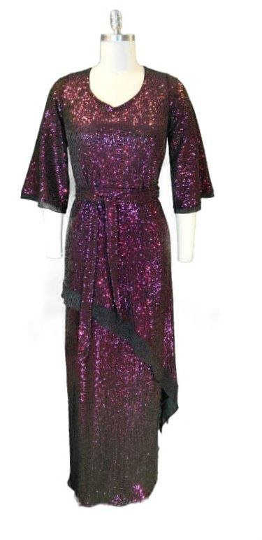 Dazzling Purple Sequin Maxi Set