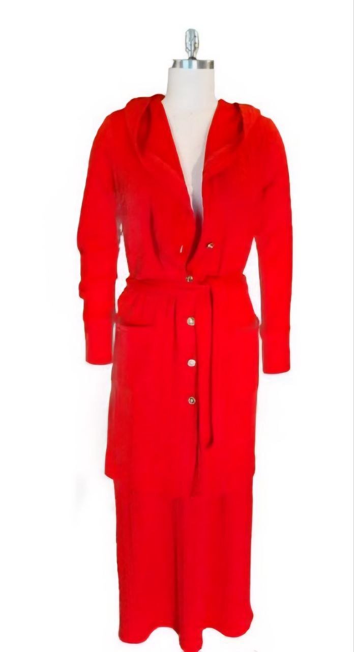 Red Belted Button-Front Cardigan 2-piece set