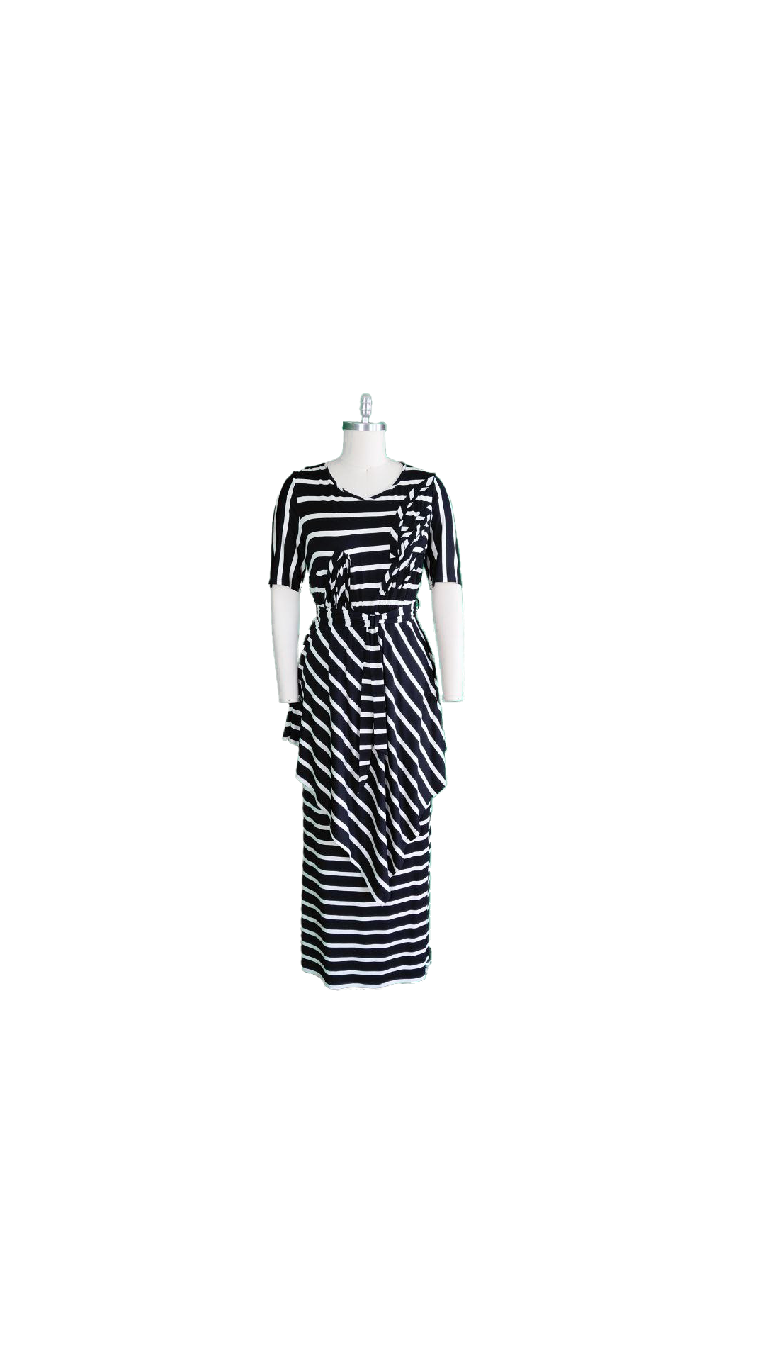 Black & White Striped Asymmetric Set